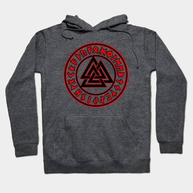 Triscalion Circle Black Red Runes Hoodie by Korvus78